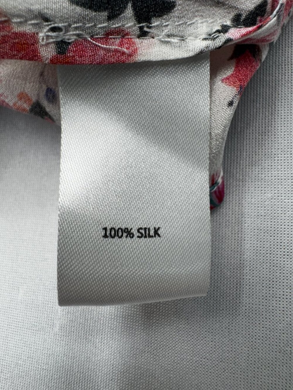 SALONI Silk Floral Button Front Knee Length Dress White, Black & Pink Sz 10 - Picture 15 of 16